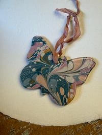 Image 2 of One-of a-kind Hand Marbled Ceramic Butterfly - 3 of 5 