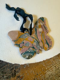 Image 3 of One-of a-kind Hand Marbled Ceramic Butterfly - 4 of 5 