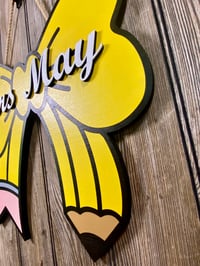 Image 4 of Personalized Pencil Bow Teacher Door Hanger