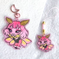 Image 1 of Chibi Moth Phone Charm and Keychain