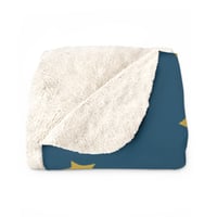 Image 4 of Border Collie and Stars Light Weight Sherpa Blanket