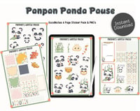 Image 1 of Kawaii Panda GoodNotes iPad Sticker Bundle/Digital Sticky Notes