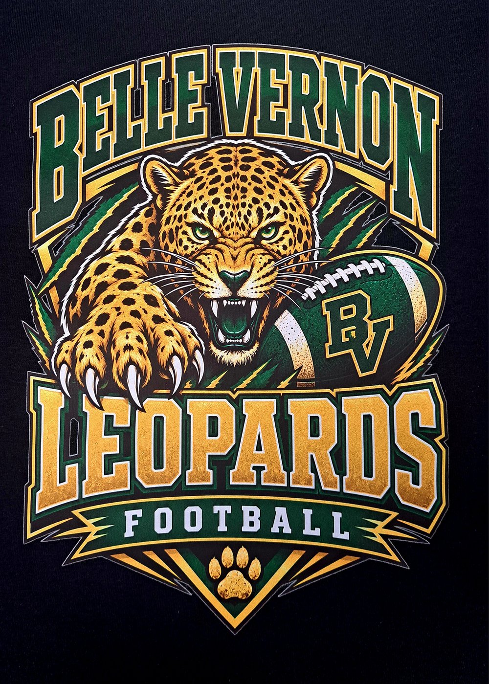 Belle Vernon Ahletics-Leopards Football-T-Shirt