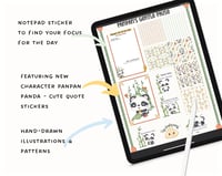 Image 5 of Kawaii Panda GoodNotes iPad Sticker Bundle/Digital Sticky Notes
