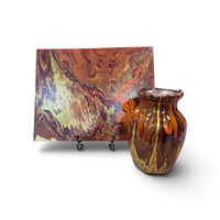Image 1 of Hand-Poured Resin Art Vase & Matching Artwork