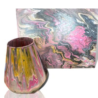 Image 2 of Hand-Poured Resin Art Vase & Matching Artwork