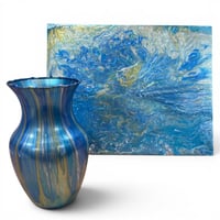 Image 3 of Hand-Poured Resin Art Vase & Matching Artwork