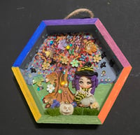 Image 1 of Witchy kind of Fall mixed media painted shadowbox