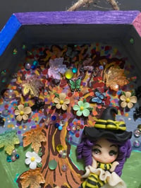 Image 2 of Witchy kind of Fall mixed media painted shadowbox