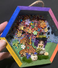 Image 4 of Witchy kind of Fall mixed media painted shadowbox