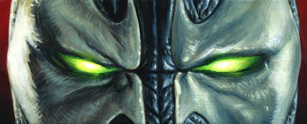 "From Hell" - 6.75" x 2.75" original acrylic painting