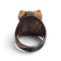 Image 4 of Vintage Carved Bone Hannya (Oni) Ring, c. 30s-50s