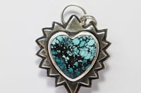 Image 1 of Sterling Silver Turquoise Heart Pendant Necklace