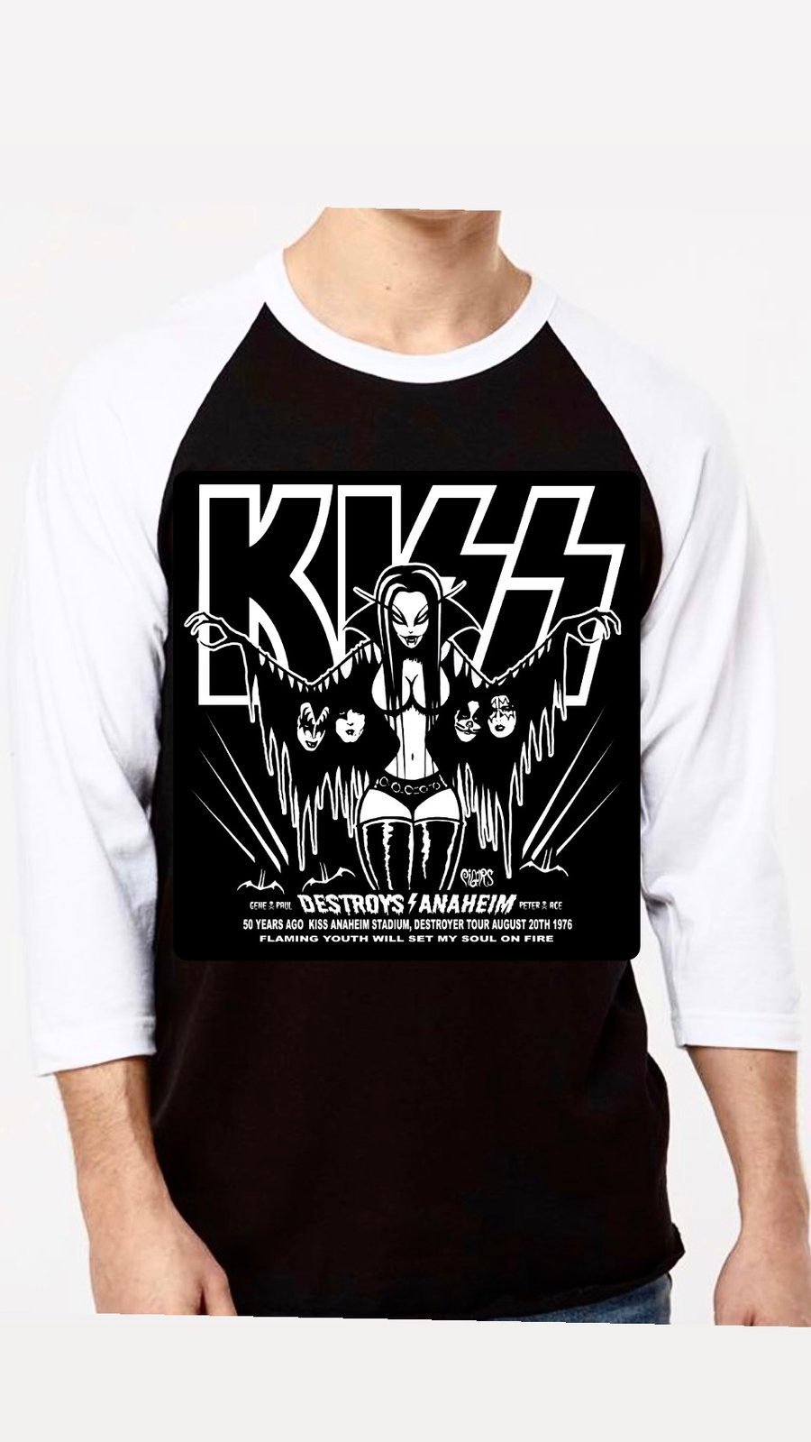 Image of Copy of  FRANKENSTINK  -  Baseball style tshirt- xlg last one ships Aug 10