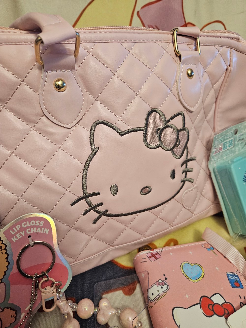Image of Hello Kitty Pink Leather Bag Bundle 
