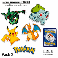 Image 2 of Paquete de 5 Stickers de Pokémon a Prueba de Agua
