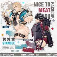 Image 1 of [PRE-ORDER] Nice To MEAT You Standee - Genshin Impact - Varka, Wriothesley