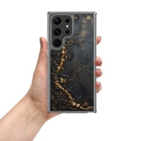 Image 2 of Gold and Black Tattered Texture Gnarled Roots Goth Inspired Clear Case for Samsung®