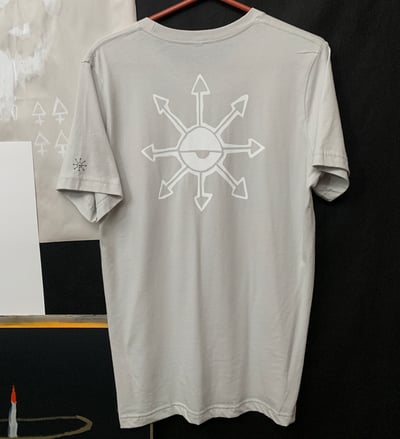 Image of Chaos Eye on Silver Gray (back hit) ONE OF A KIND size MEDIUM 