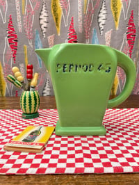 Image 1 of Vintage French Green Pernod 45 Advertising Jug, Rare 1940's Ceramic Barware