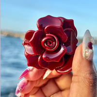 Image 1 of Red Rose Acetate Hair Claw