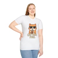 Image 5 of Cat Mom Fuel T-Shirt — Cute Sunglasses Cat Drinking Coffee