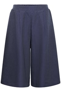 Image 2 of ICHI Tailored Culotte Shorts – Navy