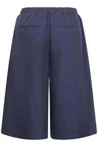 Image 3 of ICHI Tailored Culotte Shorts – Navy