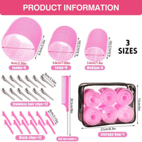 Image 5 of Thermal Volumising Blow Dry Hair Rollers 18 pcs set with clips