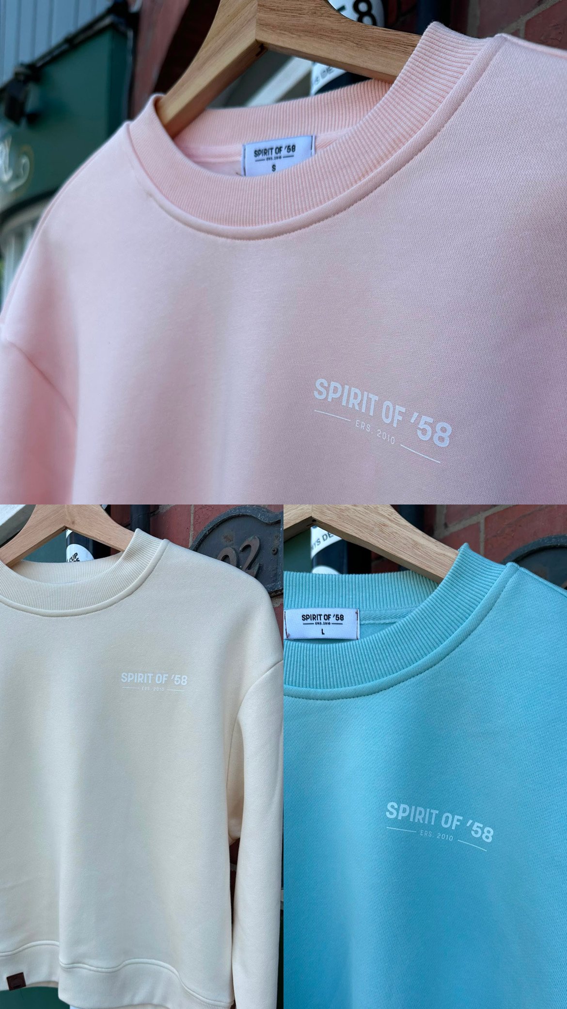 Image of Spirit of 58’ Woman’s oversized crew neck sweatshirts in 3 colours