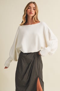 Image 3 of Bateau Neck Dolman Sleeve Pullover - EARLY OCTOBER 