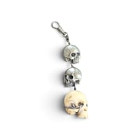 Image 1 of Antique Triple Skull Watch Fob, c. 1930s