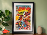 Image 1 of 1984 Vintage Marvel Super Heroes Secret Wars #1 Framed Comic | 40+ Year Old Marvel Wall Art | Cla...