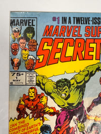 Image 2 of 1984 Vintage Marvel Super Heroes Secret Wars #1 Framed Comic | 40+ Year Old Marvel Wall Art | Cla...