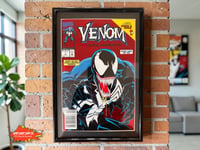 Image 1 of 1993 Vintage Venom: Lethal Protector #1 Red Foil Framed Comic | 30+ Year Old Marvel Wall Art | Ve...