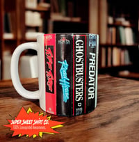 Image 1 of Retro 80s VHS Movie Coffee Mug - Vintage Film Reel Design - 11oz Ceramic Cup - Movie Lover Gift -...