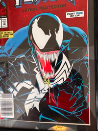 Image 2 of 1993 Vintage Venom: Lethal Protector #1 Red Foil Framed Comic | 30+ Year Old Marvel Wall Art | Ve...