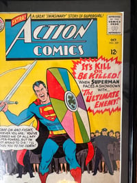 Image 3 of 1965 Vintage Action Comics Framed Comic | 60+ Year Old DC Wall Art | Classic Superman | UV Plexig...