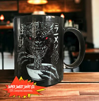 Image 1 of Unique Japanese Ramen Kaiju Monster Coffee Tea Mug - Handcrafted Ceramic Cup - King of Monsters