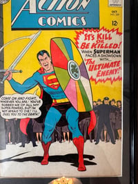 Image 4 of 1965 Vintage Action Comics Framed Comic | 60+ Year Old DC Wall Art | Classic Superman | UV Plexig...