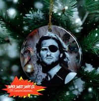 Image 1 of Kurt Russell Escape from NY Christmas Ceramic Tree Ornament, Fun Sci-Fi Holiday Decor, Perfect Gi...