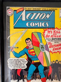 Image 5 of 1965 Vintage Action Comics Framed Comic | 60+ Year Old DC Wall Art | Classic Superman | UV Plexig...