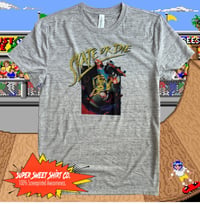 Image 1 of Skate or Die Classic Retro Video Game T-Shirt, Vintage Graphic Tee, Thrasher, Skateboarding, Nost...