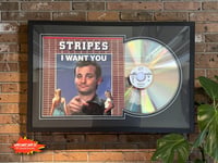 Image 1 of Framed Stripes Bill Murray Laserdisc Wall Art | Vintage Movie Display | Retro Home Theater Decor