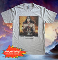 Image 1 of Crom Laughs at Your Winds, Graphic Tee, The Barbarian, Arnold Schwarzenegger