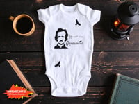 Image 1 of Edgar Allan Poe Baby Bodysuit | Goth Baby Onesie | Dark Academia Nursery Outfit | Literary Baby S...