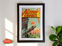 Image 1 of 1974 Vintage Action Comics #436 Framed and Matted | 50+ Year Old Superman Comic | Bronze Age DC C...