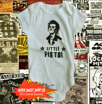 Image 1 of Little Pistol Punk Baby Bodysuit, Punk Baby Clothes, Unisex Baby Clothes, Skater Baby Clothes, Un...
