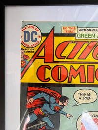 Image 2 of 1974 Vintage Action Comics #436 Framed and Matted | 50+ Year Old Superman Comic | Bronze Age DC C...