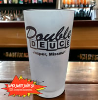Image 1 of Road House Double Deuce 17oz Pint Beer Mug Glass Bar Man Cave Decor Tavern Pub Patrick Swayze